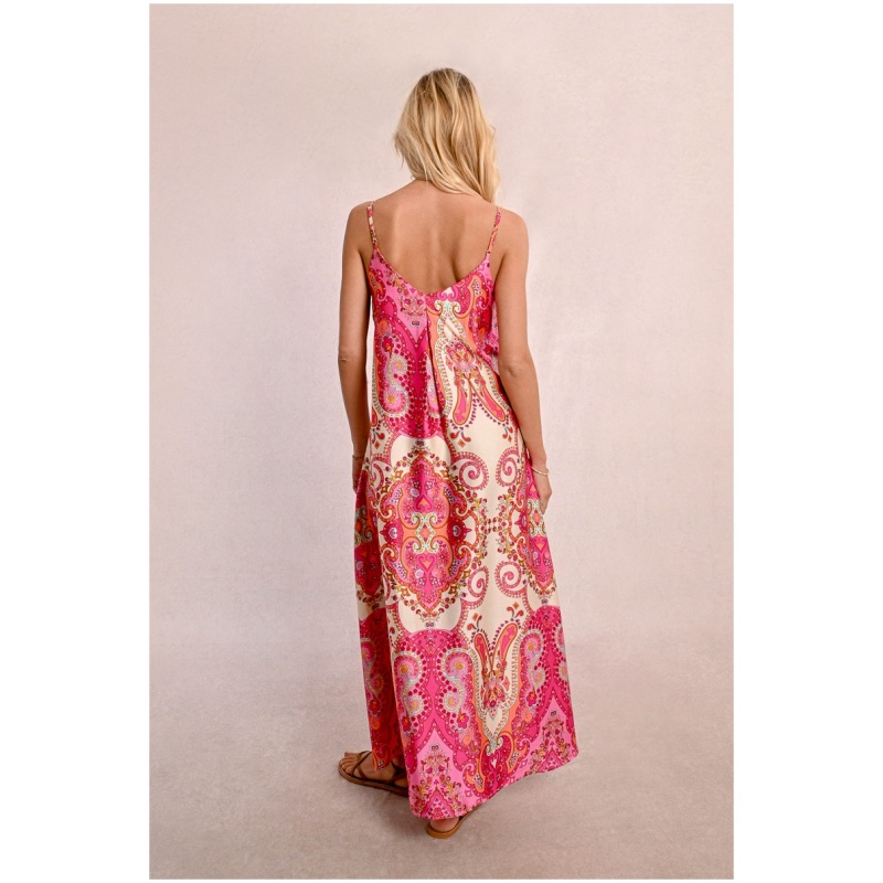 MOLLY BRACKEN Long satin dress with straps